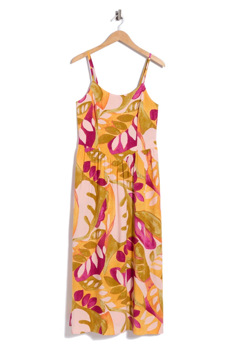 Print Drop Waist Smocked Back Dress, Alternate, color, PINK MULTI