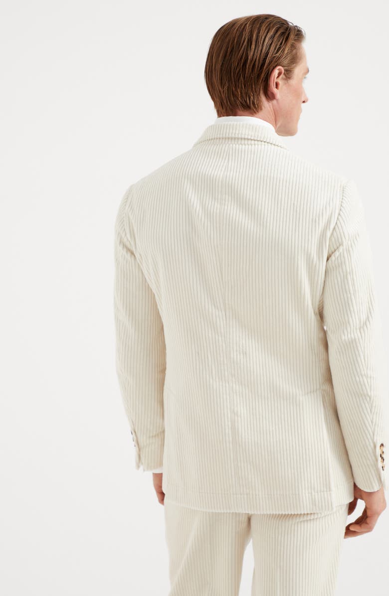 Brunello Cucinelli Cotton wide wale corduroy one-and-a-half breasted deconstructed blazer, Alternate, color, 