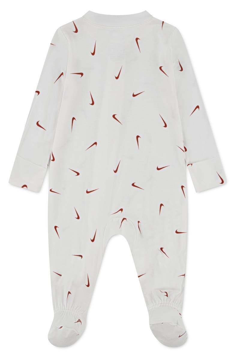 Nike Swoosh Print Footie, Alternate, color, Sail/ Multi