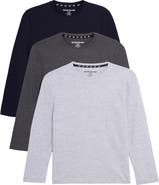 XRAY Kids' 3-Pack Long Sleeve Cotton T-Shirts