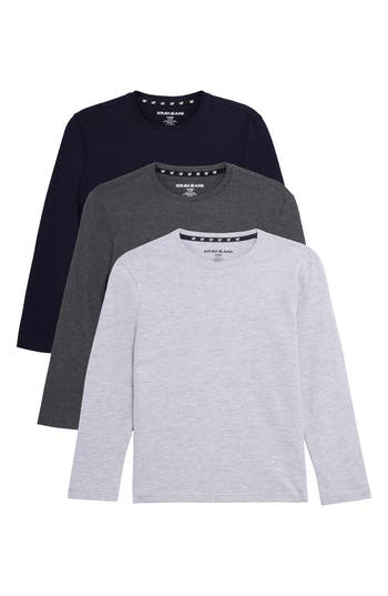 X-ray Xray Kids' 3-pack Long Sleeve Cotton T-shirts In Multi
