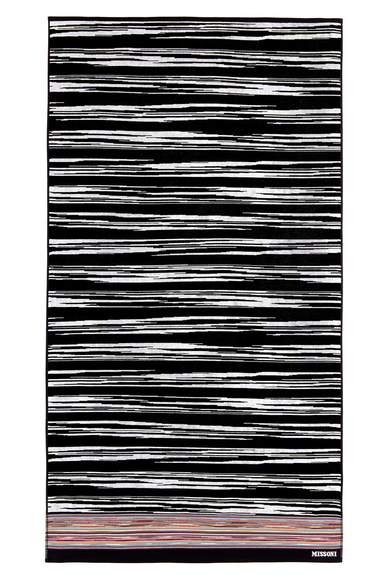 Vincent Beach Towel, Main, color, BLACK/ WHITE