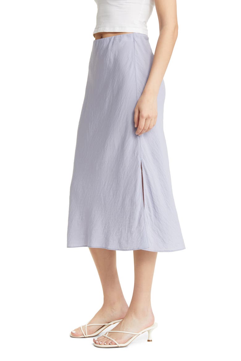 Crinkled Satin Slip Skirt, Alternate, color, DISTANT PERIWINKLE
