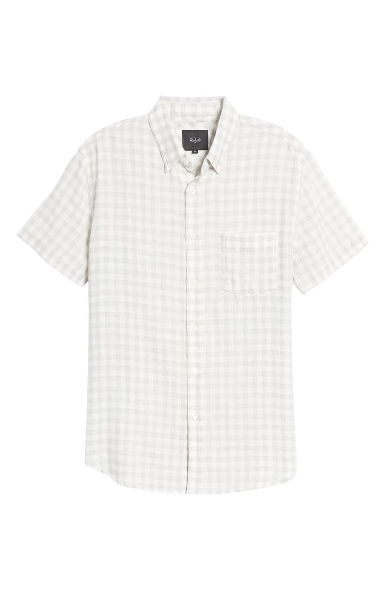 Rails Fairfax Gingham Relaxed Fit Short Sleeve Button-Up Shirt, Alternate, color, Grey Gingham Melange