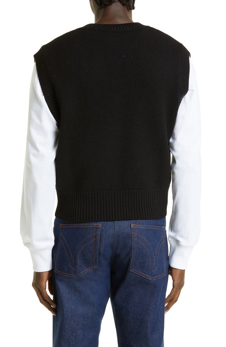AMI PARIS Ami de Couer V-Neck Wool Sweater Vest, Alternate, color,