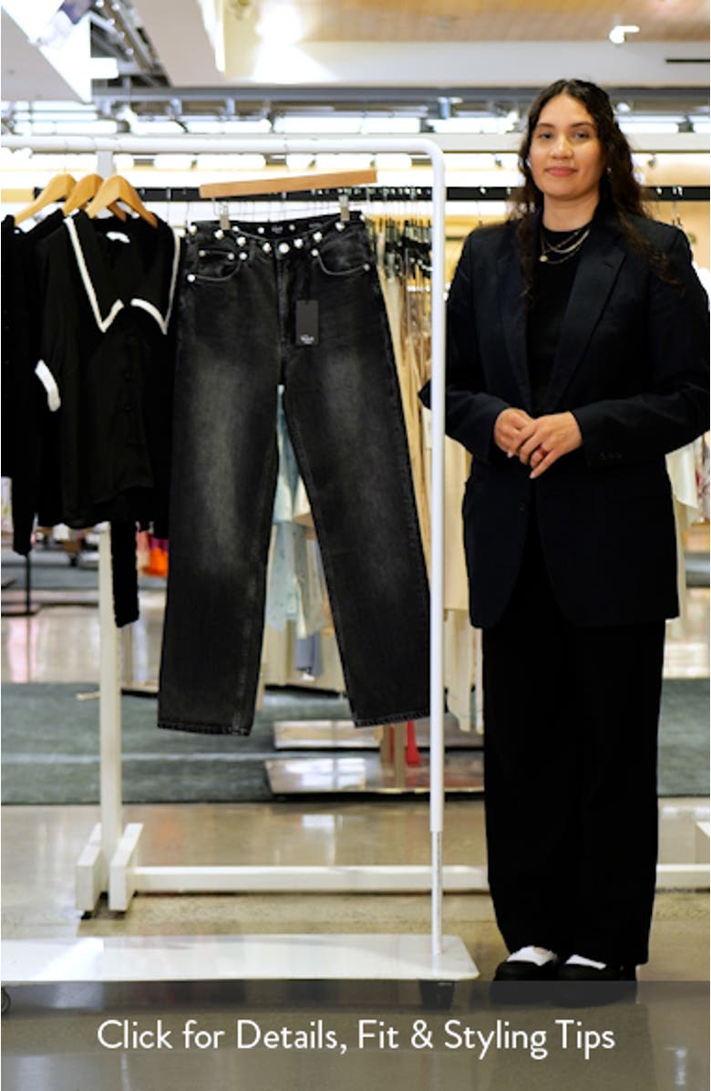 Topanga Studded High Waist Straight Leg Jeans, sales video thumbnail