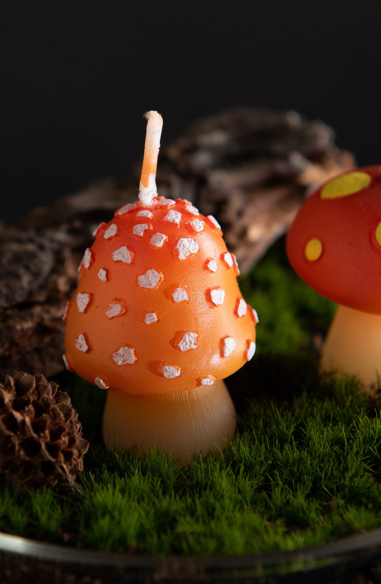 Southlake gifts Mini Mushroom Candle Set, Alternate, color, Red With White Spots