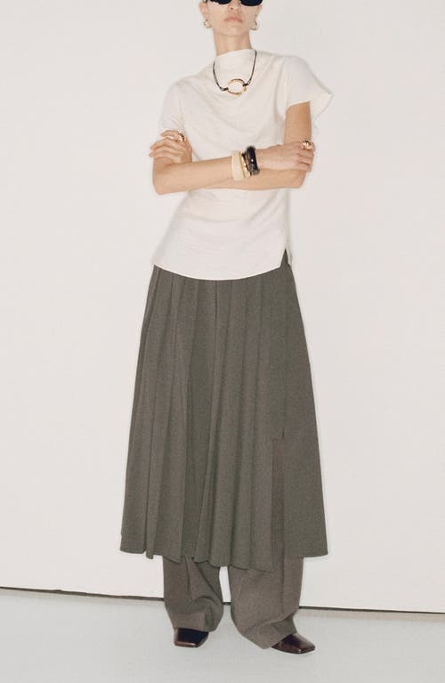 Mango Pleated Maxi Skirt In Green
