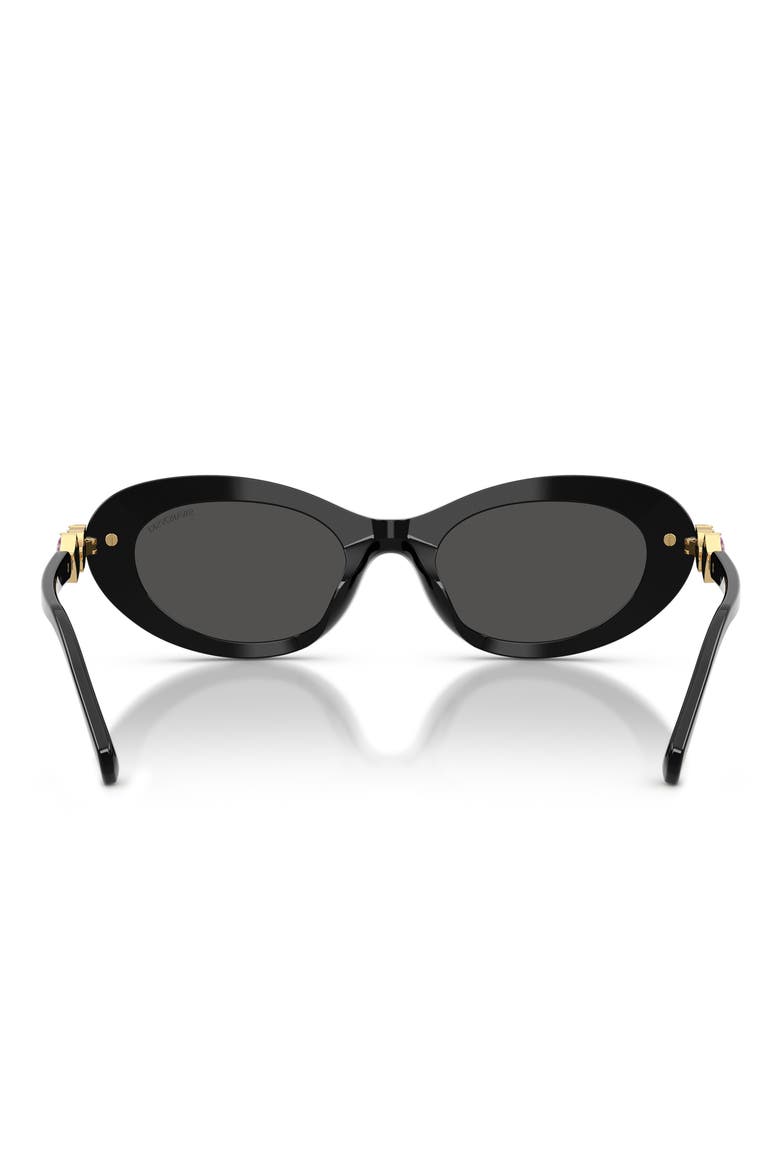 53mm Oval Sunglasses, Alternate, color, BLACK / DARK GREY