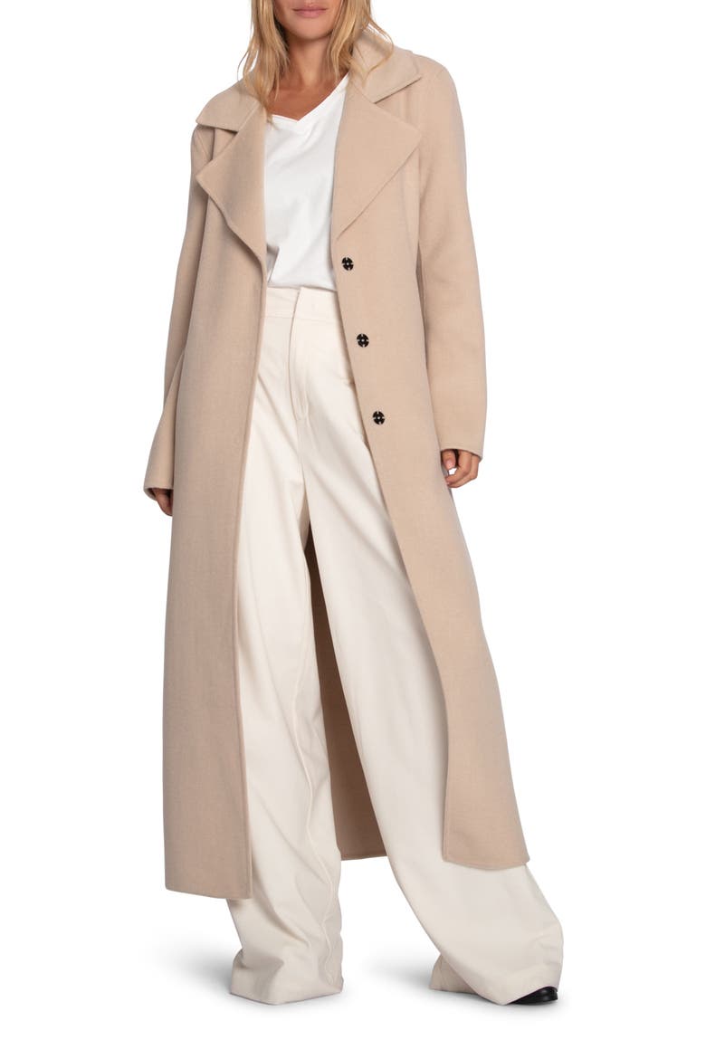 Ex-Boyfriend Wool Blend Maxi Coat, Alternate, color, PALE OAT