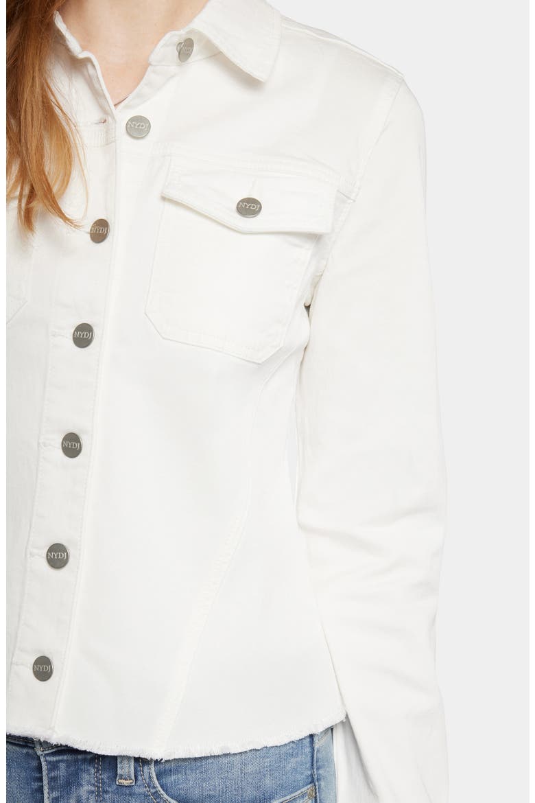 Fray Hem Denim Jacket, Alternate, color, OPTIC WHITE