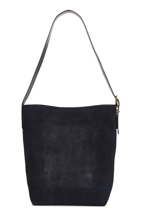 Essentials Suede Bucket Bag