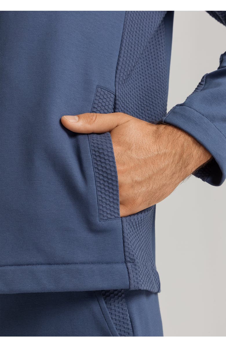 Hanro Smartwear Cotton Zip-Up Jacket, Alternate, color, Vintage Indigo