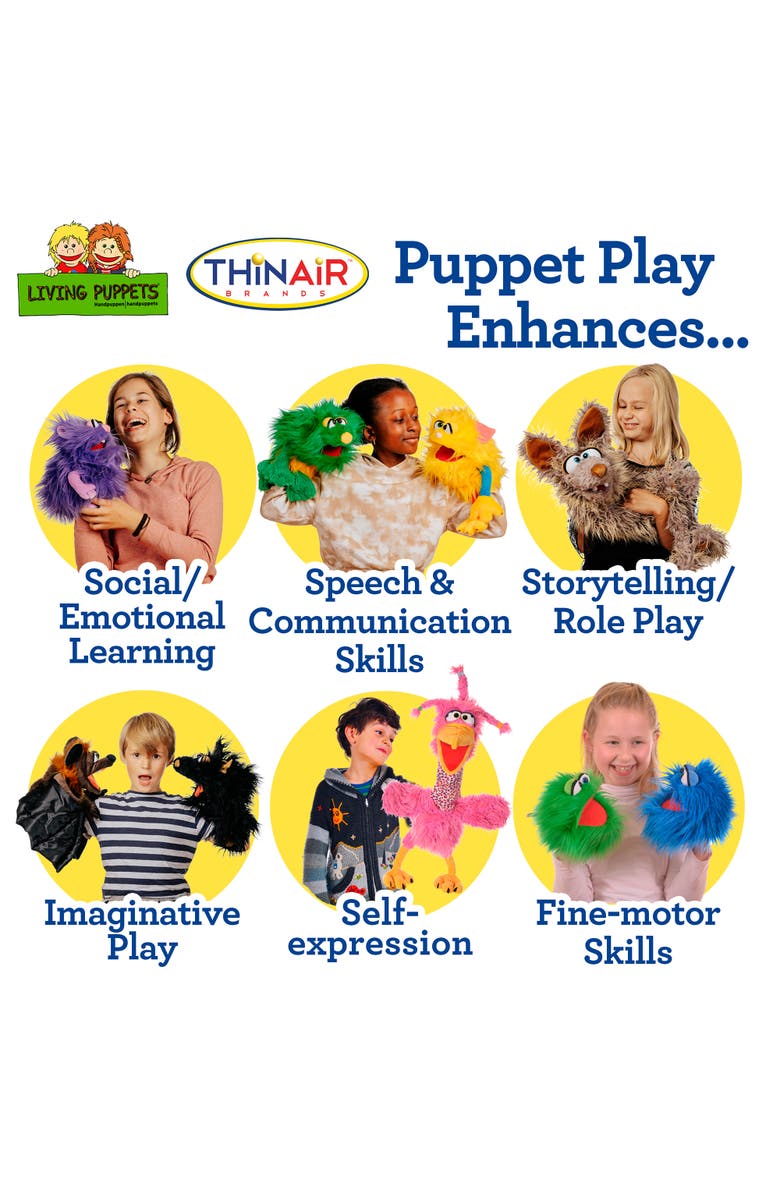 Living Puppets Cammy The Pink Chameleon 16 Inch Plush Hand Puppet, Alternate, color, Pink