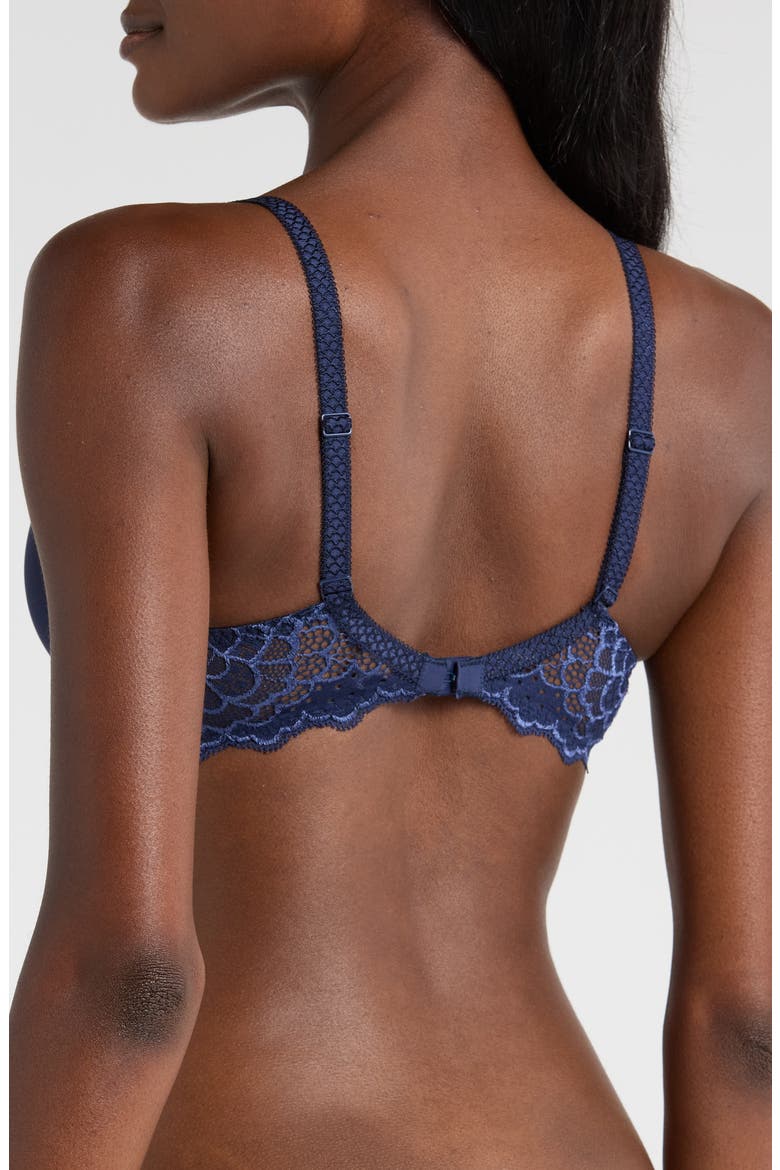Caresse Underwire Plunge Bra, Alternate, color, INK BLUE