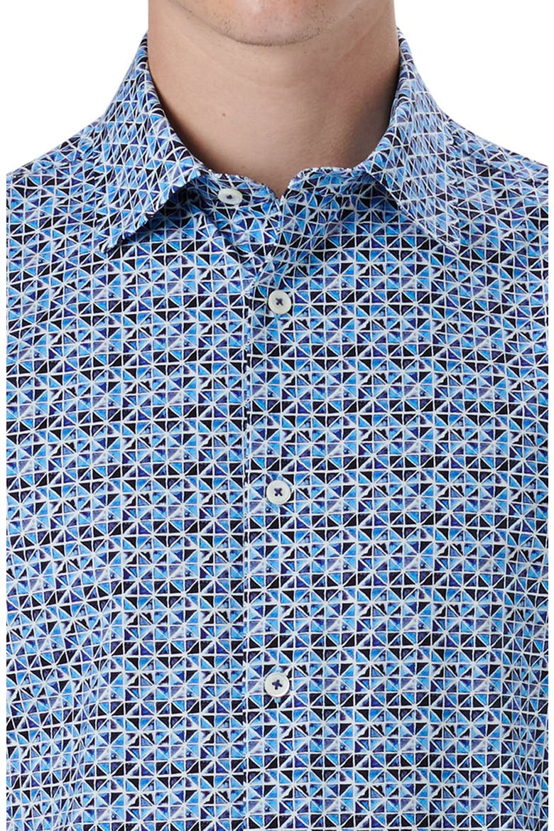 OoohCotton® Button-Up Short Sleeve Shirt, Alternate, color, CLASSIC BLUE