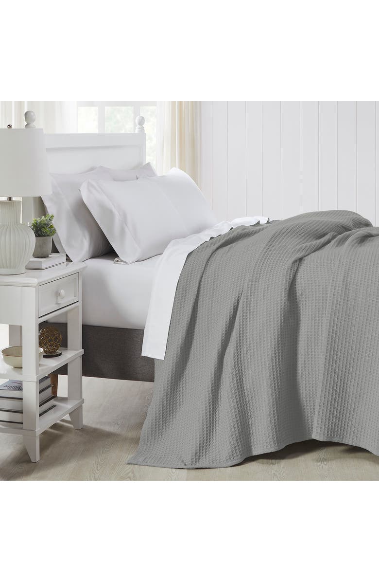 Modern Threads Cotton Waffle Blanket, Alternate, color, Light Gray