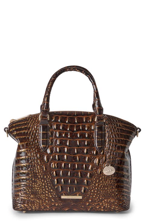 Duxbury Croc Embossed Leather Satchel