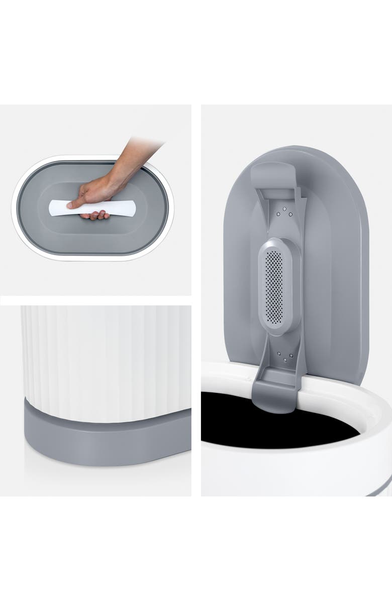 Zadro Fluted Towel Warmer with Aromatherapy Oil Diffuser, Alternate, color, White/Gray