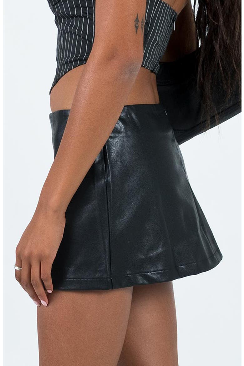 Lupton Faux Leather Miniskirt, Alternate, color, BLACK