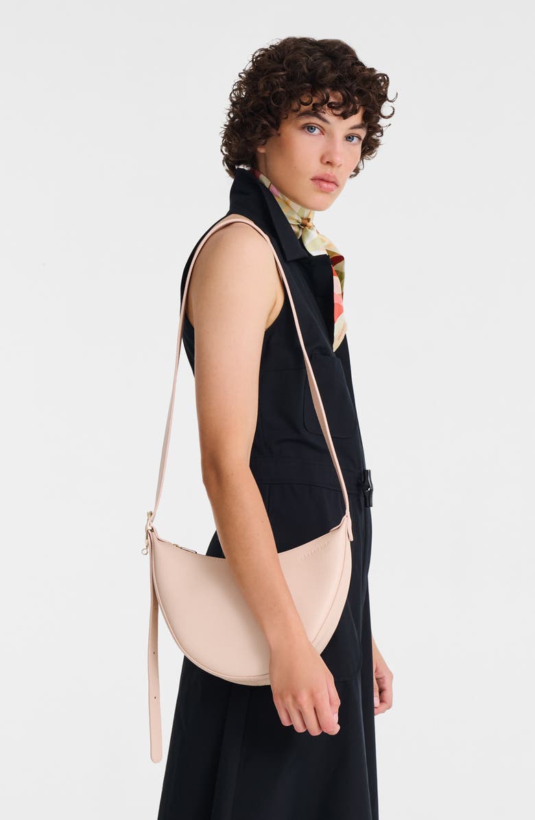 Longchamp Le Foulonne Small Leather Crossbody Bag, Alternate, color, Cream