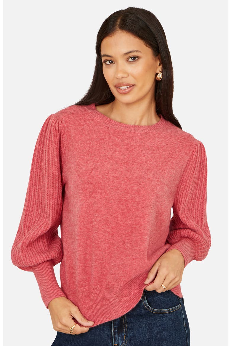 Knitted Balloon Sleeve Jumper, Alternate, color, Pink