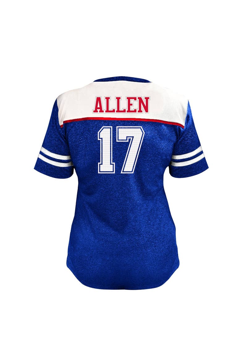 Women's Fanatics Josh Allen White Buffalo Bills Plus Size Bling V-Neck T-Shirt, Alternate, color, White