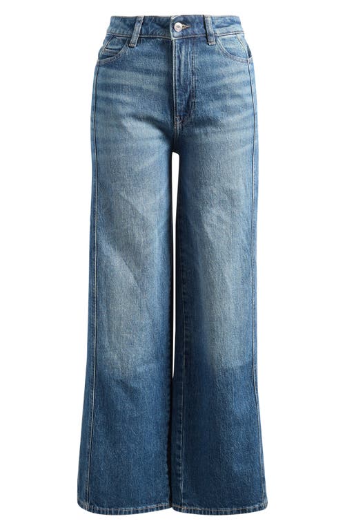 Warp & Weft Warp+weft High Waist Wide Leg Jeans In Blue