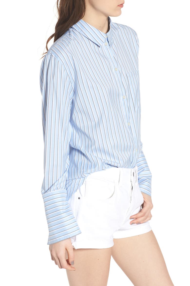 Stripe Button Front Shirt, Alternate, color, BLUE BRUNNERA GROOVE STRIPE