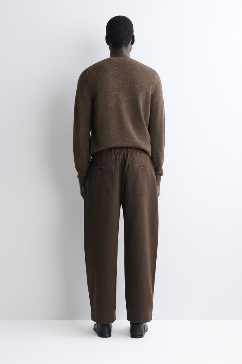 Pleated Relaxed-Fit Barrel-Leg Pants, Alternate, color, BROWN