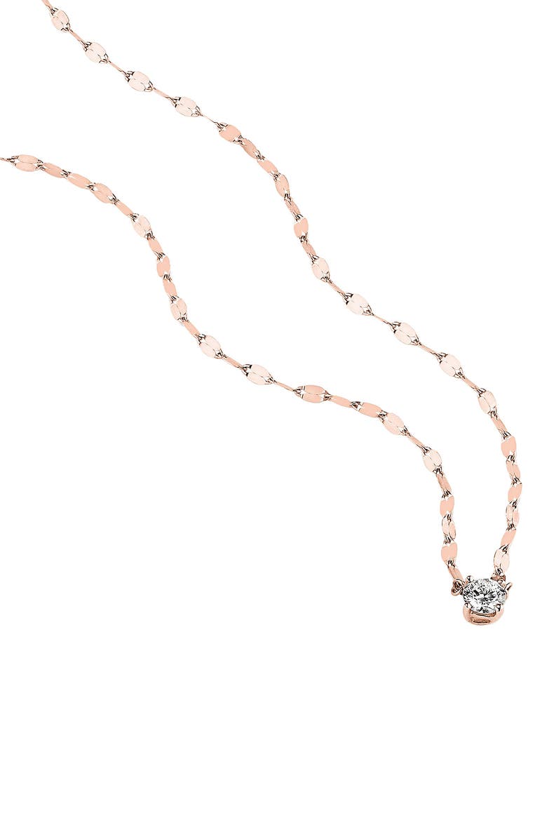 LANA Solo Round Diamond Pendant Necklace, Alternate, color, Rose