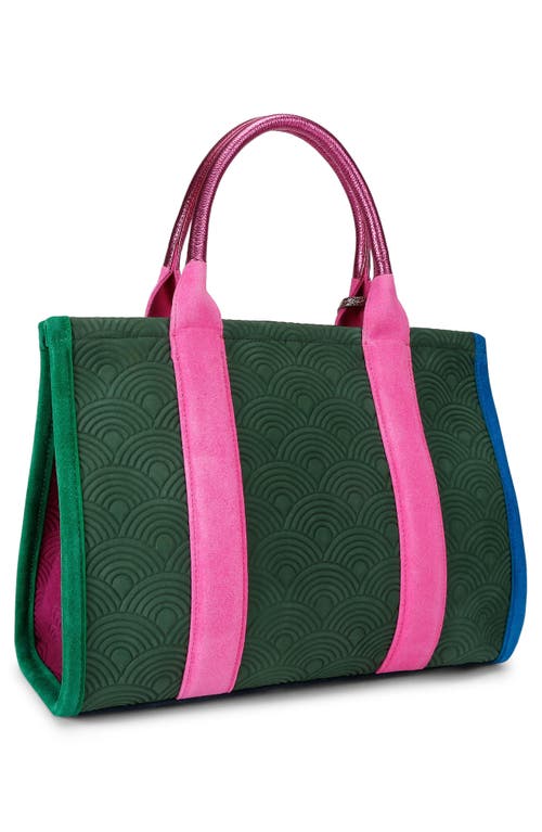Kurt Geiger London Southbank Suede Tote In Green