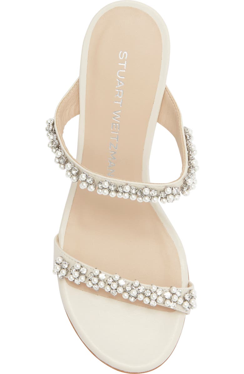 Stuart Weitzman Poppy Faux Pearl Sandal, Alternate, color, Linen/ Clear/ Natural