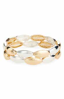 Cara Two-Tone Pebble Stretch Bracelet