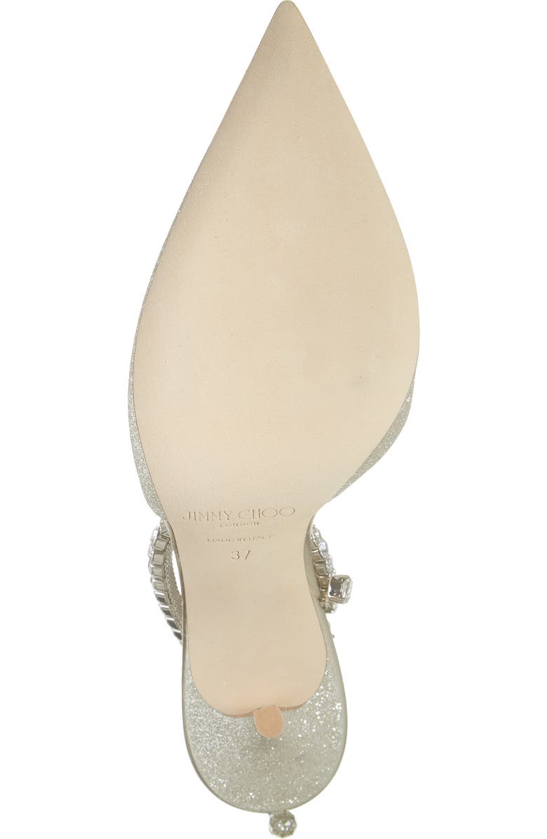 Jimmy Choo Saeda Glitter Crystal Ankle Strap Pointed Toe Pump, Alternate, color,