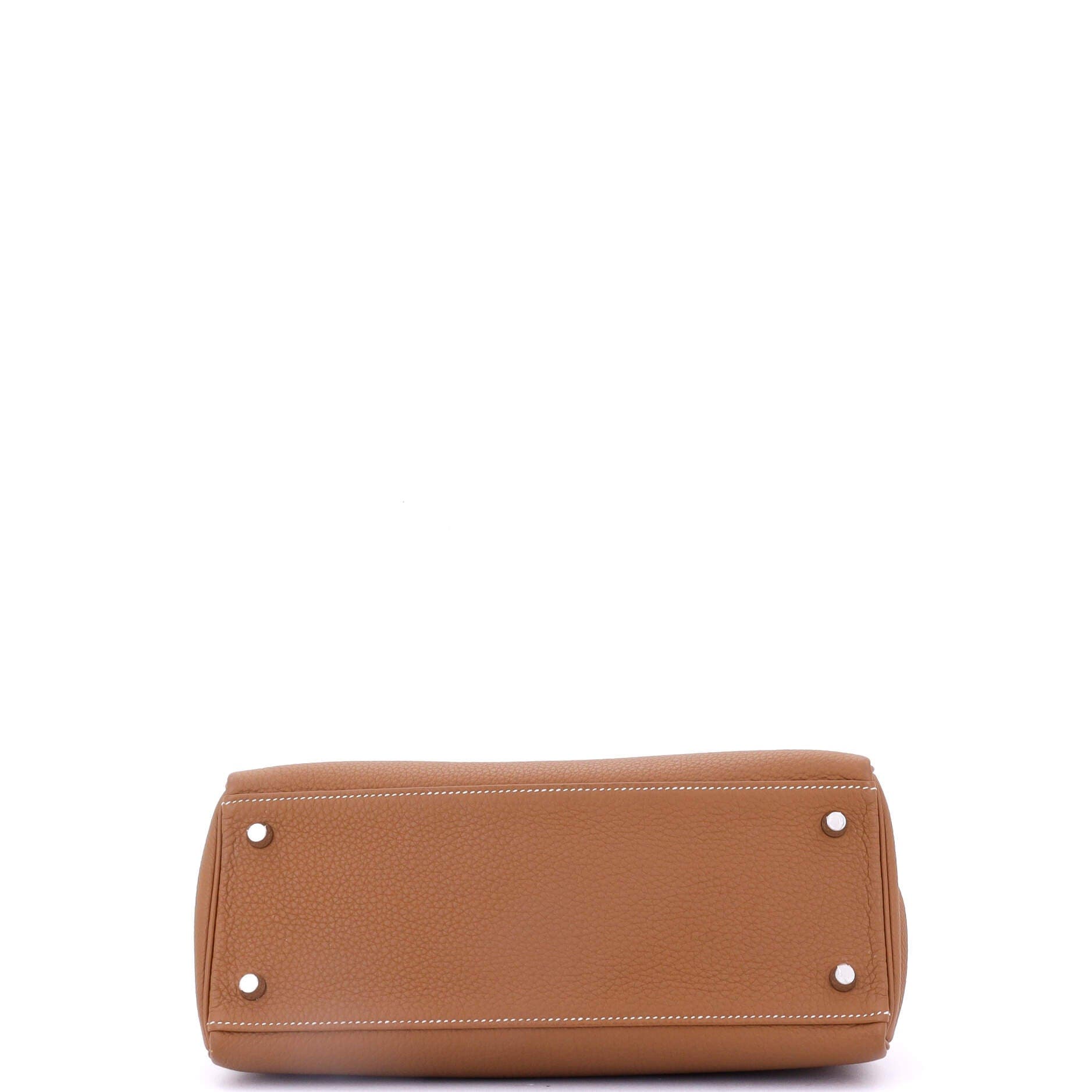 Pre-Owned Hermes Kelly Handbag Brown Togo with Palladium Hardware 28, Alternate, color, 