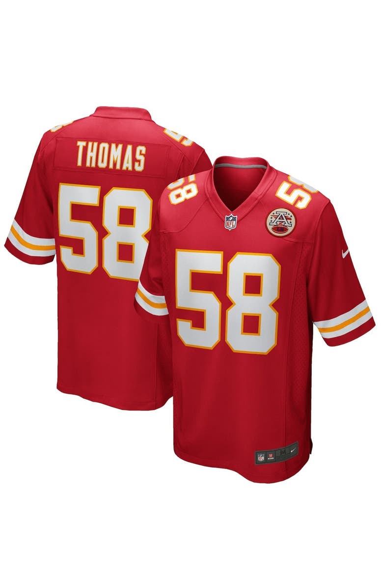 Nike Men's Nike Derrick Thomas Red Kansas City Chiefs Game Retired Player Jersey, Alternate, color,