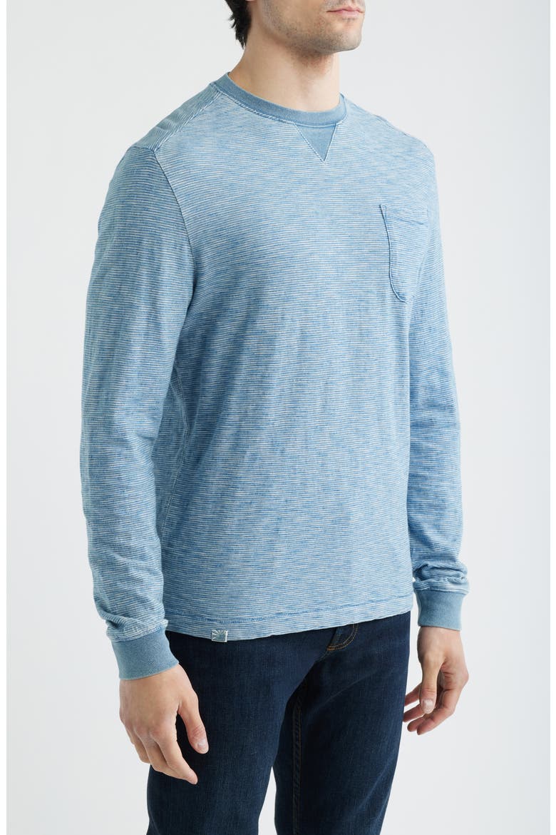 Spurlin Feeder Stripe Long Sleeve Pocket T-Shirt, Alternate, color, INDIGO