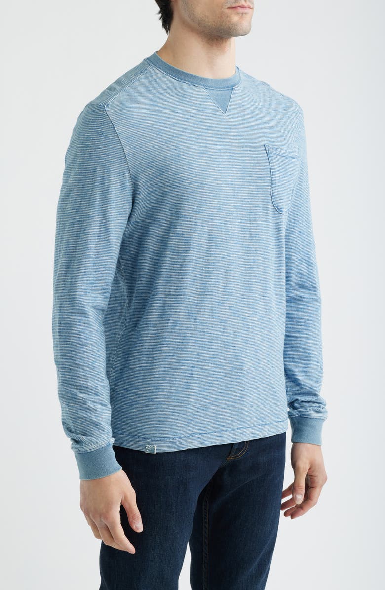 johnnie-O Spurlin Feeder Stripe Long Sleeve Pocket T-Shirt, Alternate, color, Indigo
