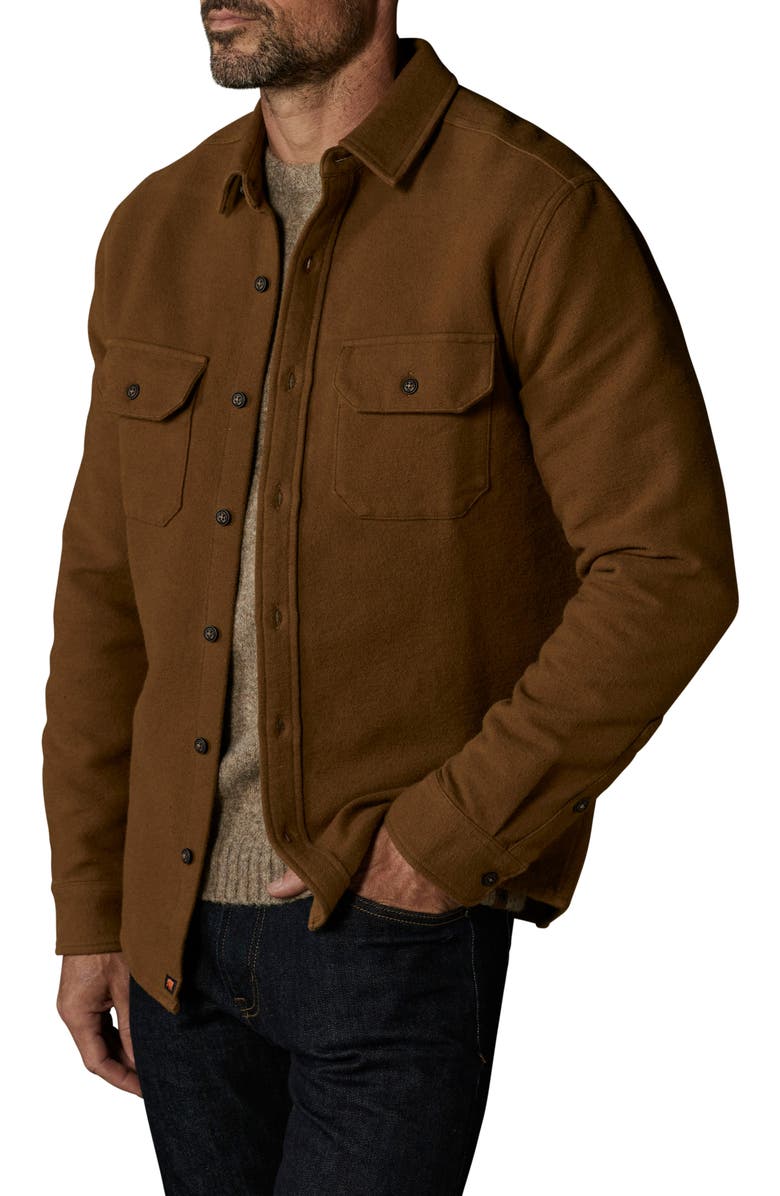 The Normal Brand Heavyweight Cotton Flannel Button-Up Overshirt, Alternate, color, Gold