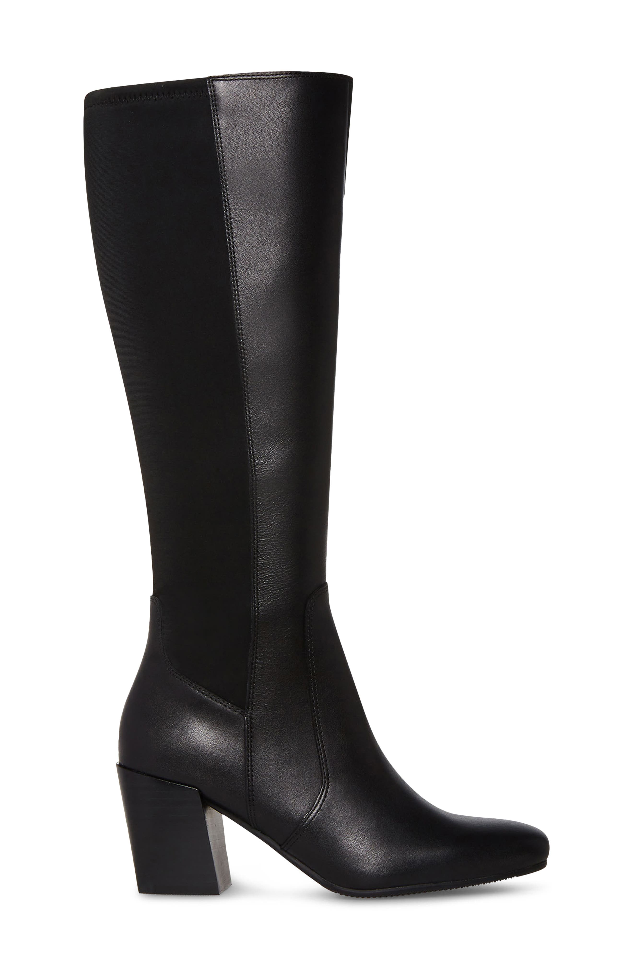 Blondo Silvana Waterproof Knee High Boot, Alternate, color, Black Leather/ Stretch