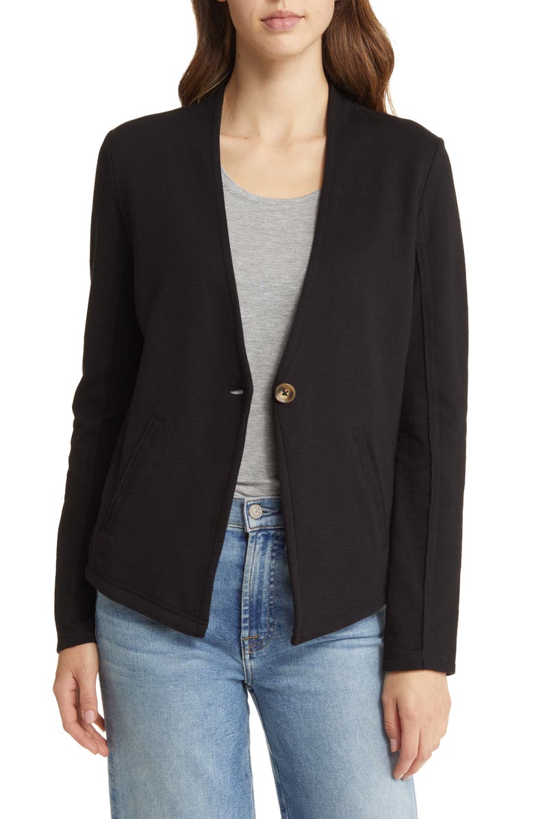 Caslon<sup>®</sup> One-Button Knit Blazer, Alternate, color, 