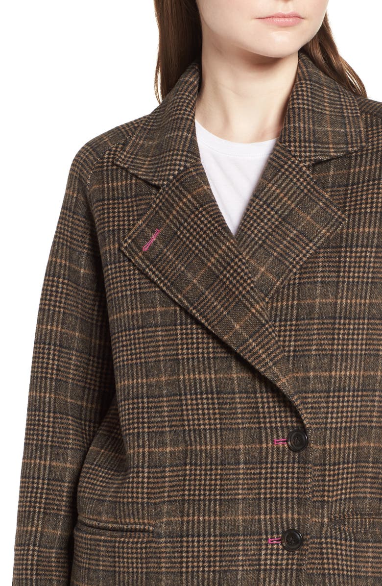 Avec Les Filles Double Face Plaid Wool Blend Coat, Alternate, color, 