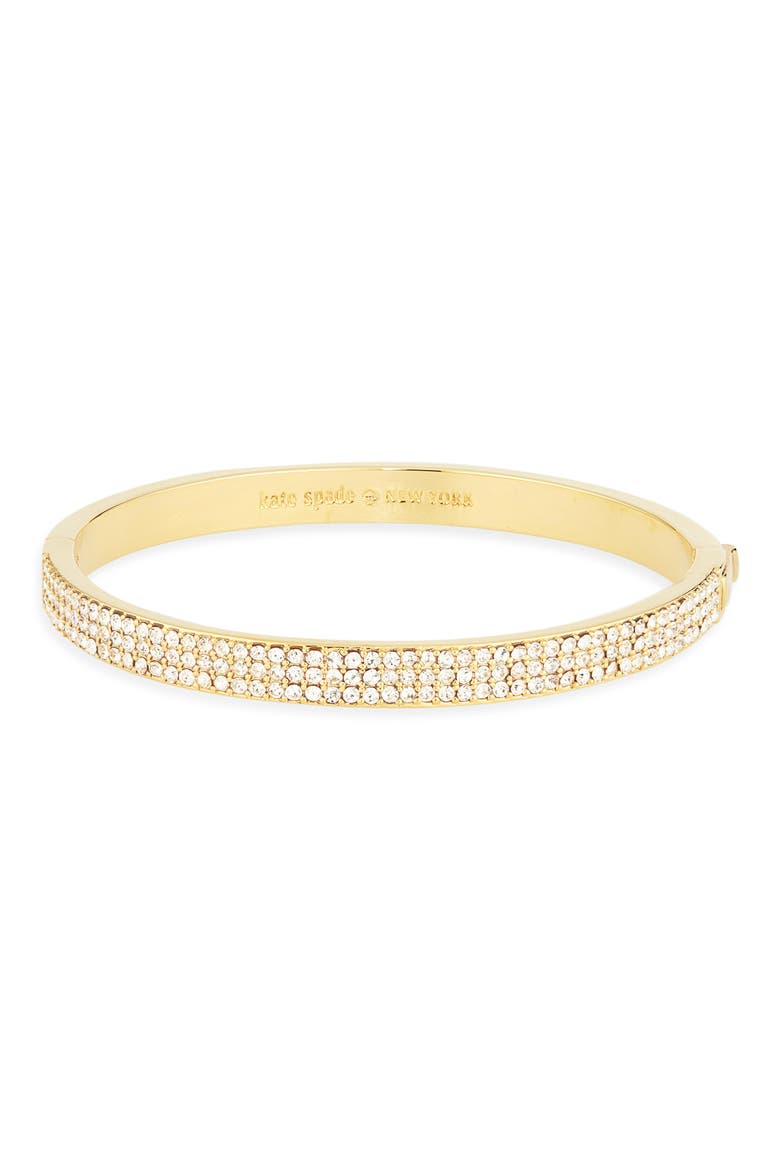 pavé crystal hinge bracelet, Main, color, CLEAR/ GOLD.