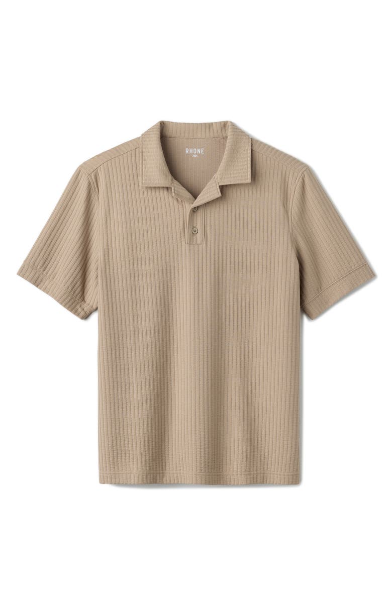 Rhone Casual Seersucker Polo, Alternate, color, Teak Brown