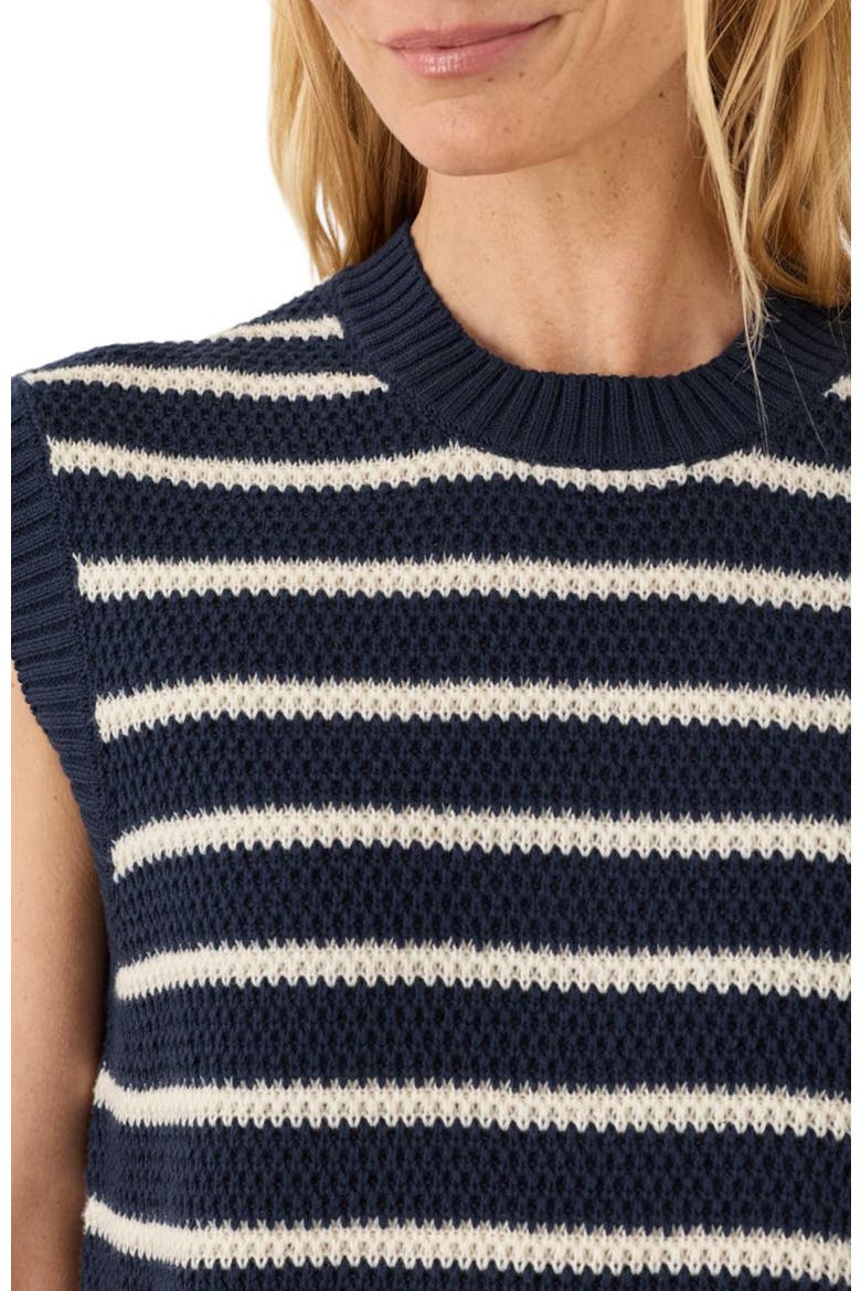 Organic Cotton Shoreline Relaxed Shell, Alternate, color, Seabreeze Stripe Navy Blue
