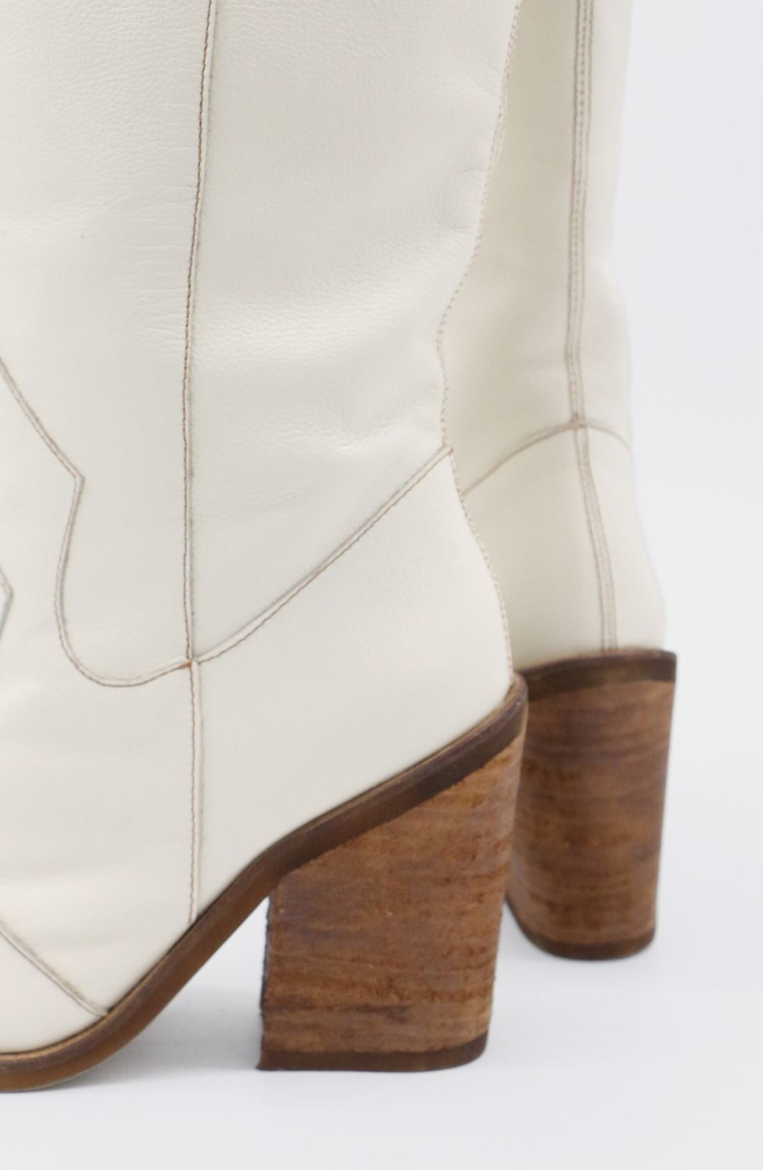 Macao Western Knee-High Boots, Alternate, color, Ivory