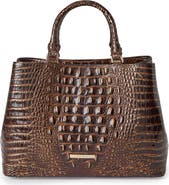 Brahmin Small Denise Croc Embossed Leather Satchel