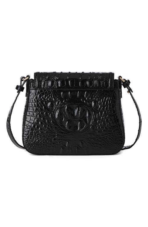 Brahmin Gianna Croc Embossed Leather Crossbody Bag In Black