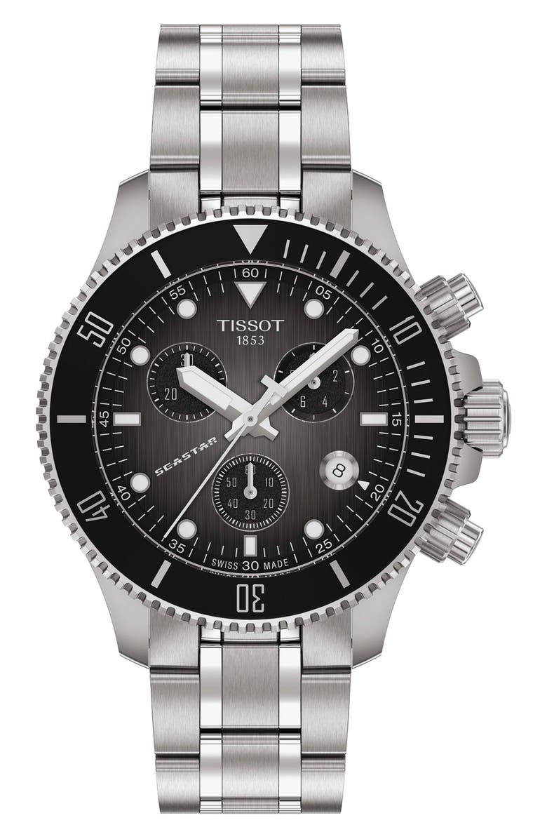 Tissot Seastar 1000 Chronograph Bracelet Watch, 38mm, Main, color, Grey Gradient